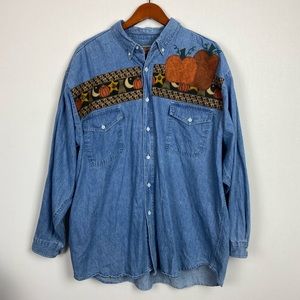 Vintage North Crest Denim Button Up